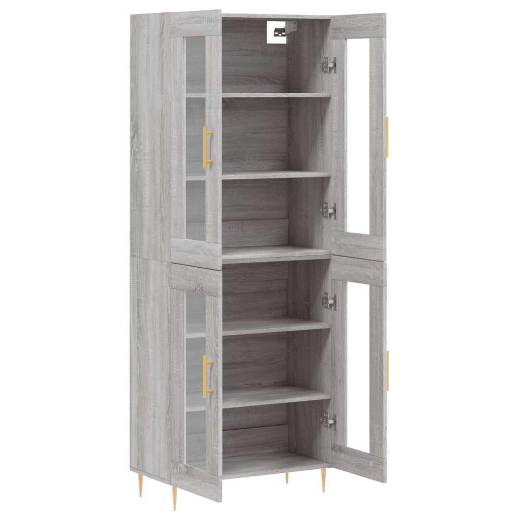 Buffet haut Sonoma gris 69,5x34x180 cm Bois d'ingénierie