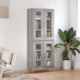 Buffet haut Sonoma gris 69,5x34x180 cm Bois d'ingénierie