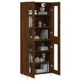 Buffet haut Chêne marron 69,5x34x180 cm Bois d'ingénierie