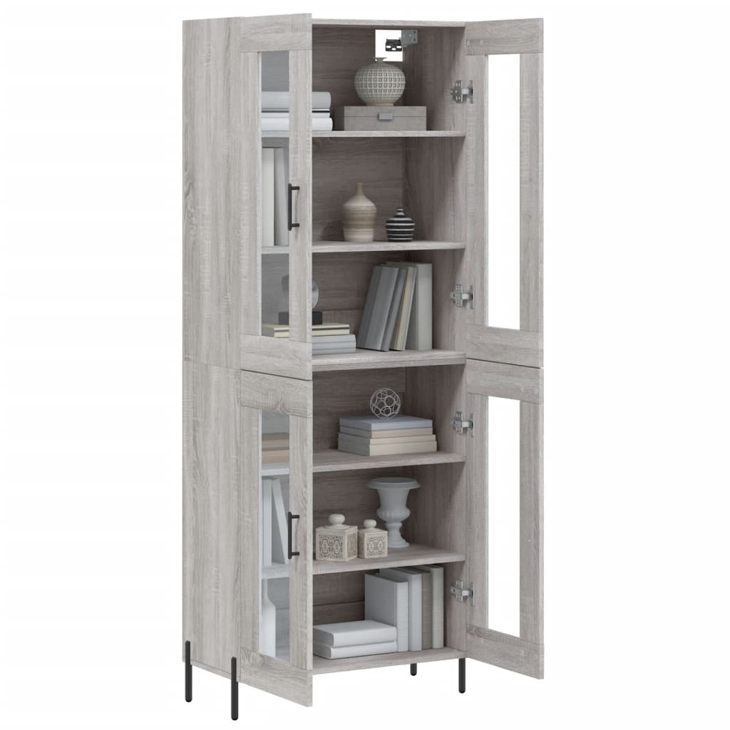 Buffet haut Sonoma gris 69,5x34x180 cm Bois d'ingénierie