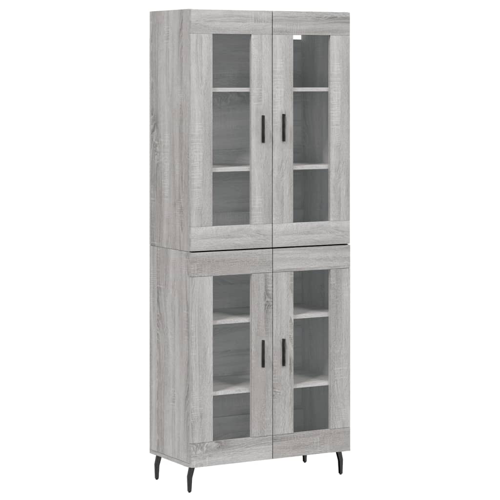 Buffet haut Sonoma gris 69,5x34x180 cm Bois d'ingénierie