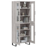 Buffet haut Sonoma gris 69,5x34x180 cm Bois d'ingénierie