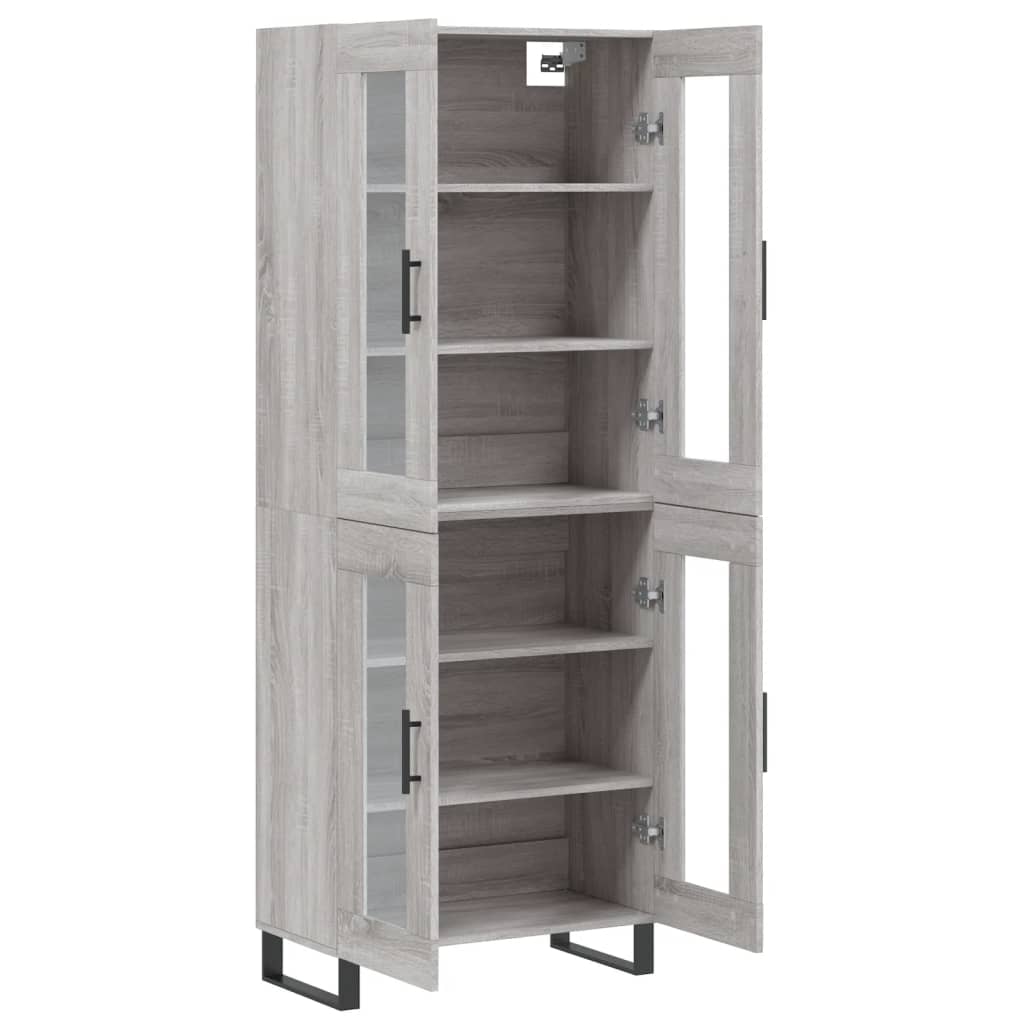 Buffet haut Sonoma gris 69,5x34x180 cm Bois d'ingénierie