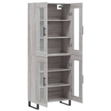 Buffet haut Sonoma gris 69,5x34x180 cm Bois d'ingénierie