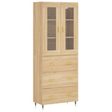 Buffet haut Chêne sonoma 69,5x34x180 cm Bois d'ingénierie