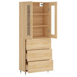 Buffet haut Chêne sonoma 69,5x34x180 cm Bois d'ingénierie