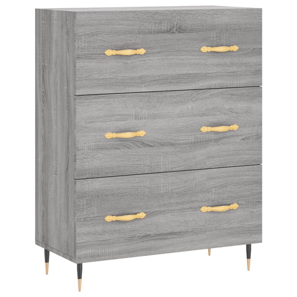 Buffet haut Sonoma gris 69,5x34x180 cm Bois d'ingénierie