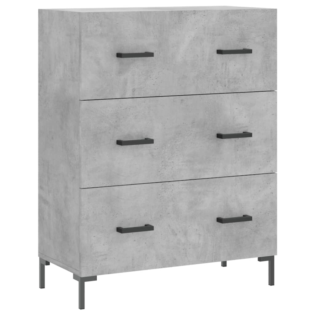 Buffet haut Gris béton 69,5x34x180 cm Bois d'ingénierie