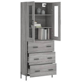 Buffet haut Sonoma gris 69,5x34x180 cm Bois d'ingénierie