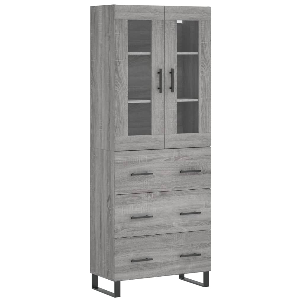 Buffet haut Sonoma gris 69,5x34x180 cm Bois d'ingénierie