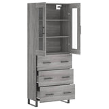 Buffet haut Sonoma gris 69,5x34x180 cm Bois d'ingénierie