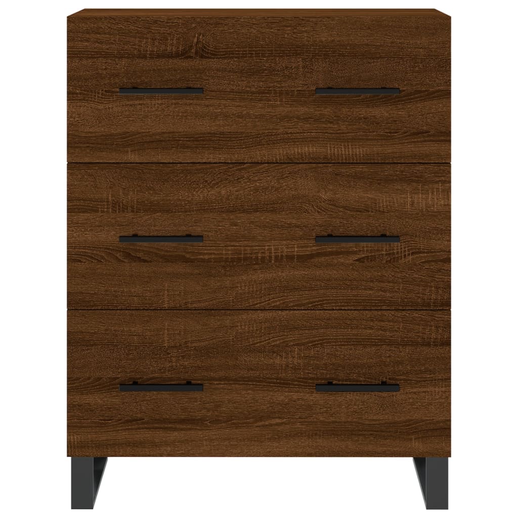 Buffet haut Chêne marron 69,5x34x180 cm Bois d'ingénierie