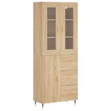 Buffet haut Chêne sonoma 69,5x34x180 cm Bois d'ingénierie