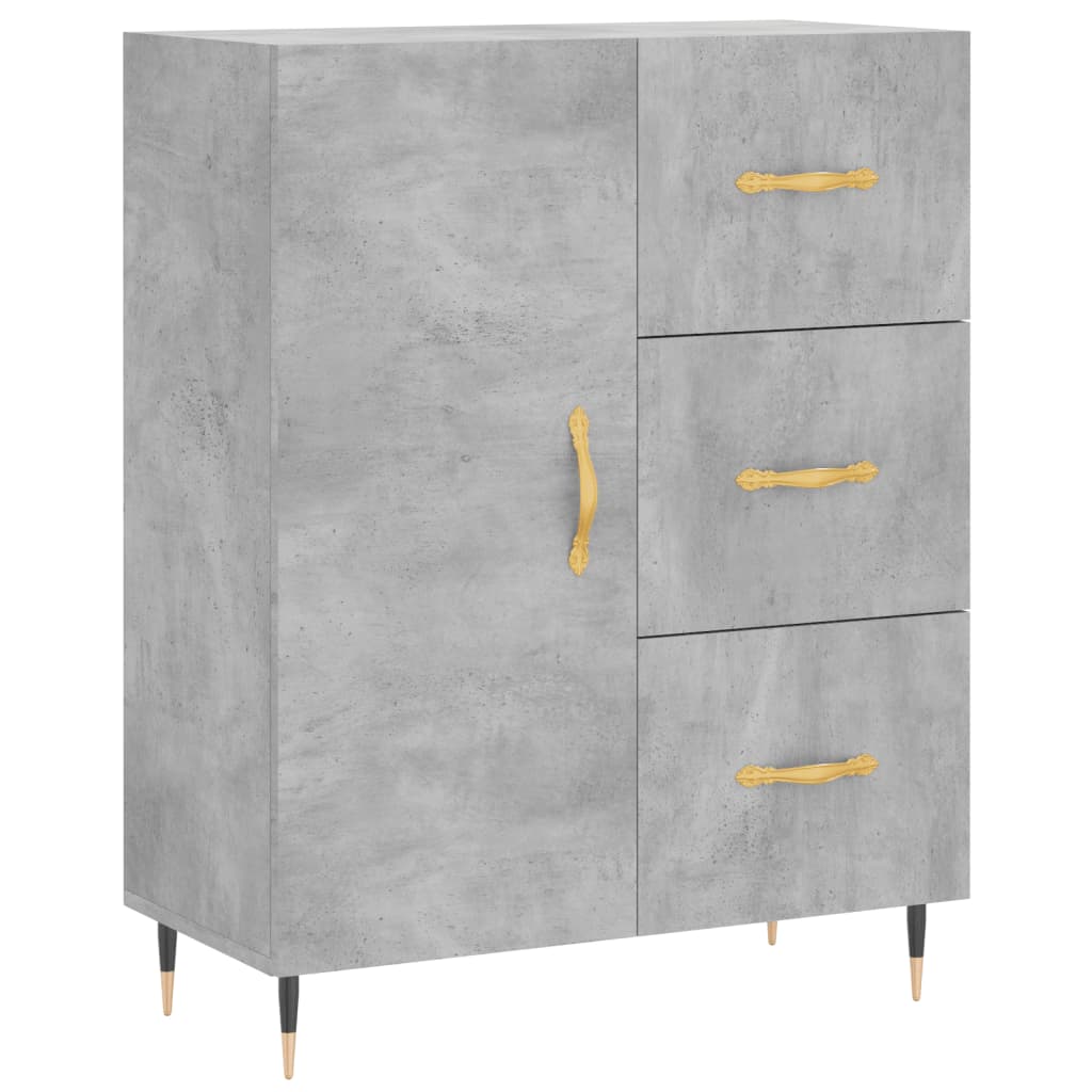 High sideboard Concrete gray 69.5x34x180 cm Engineered wood