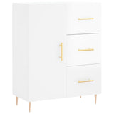 Buffet haut Blanc brillant 69,5x34x180 cm Bois d'ingénierie