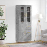 High sideboard Concrete gray 69.5x34x180 cm Engineered wood