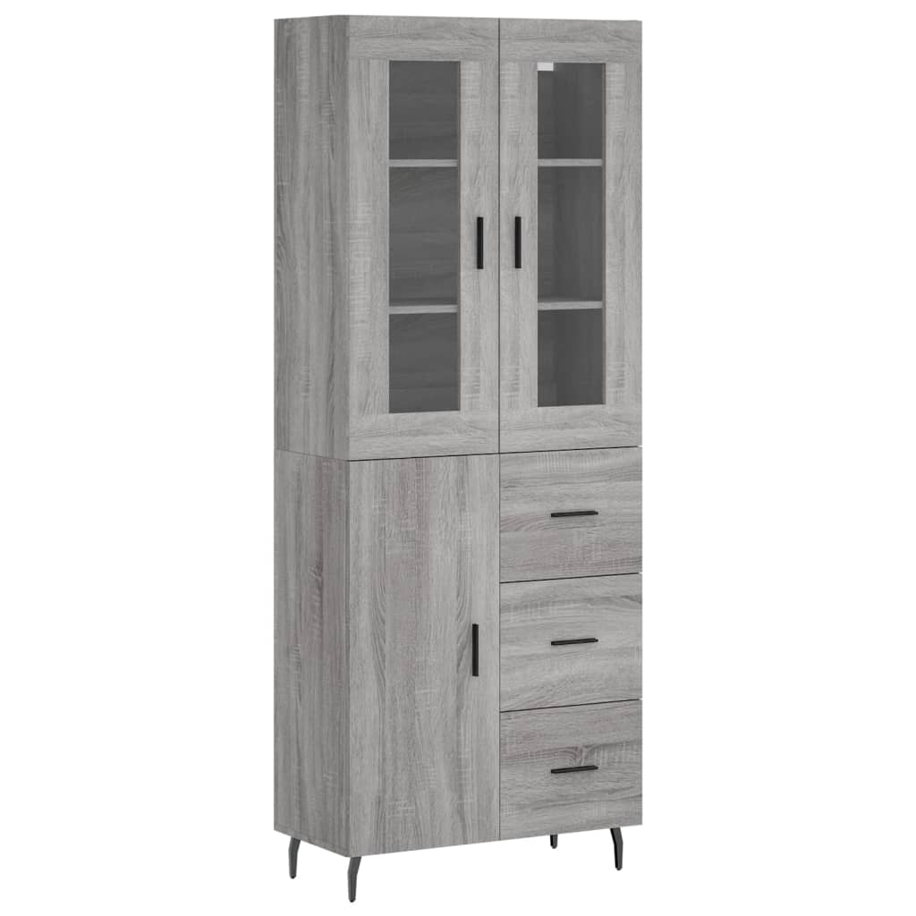 Buffet haut Sonoma gris 69,5x34x180 cm Bois d'ingénierie