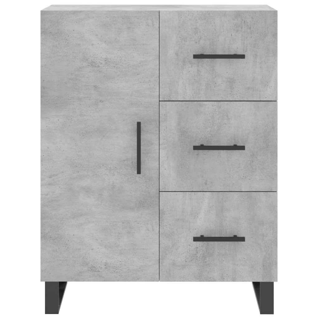 Buffet haut Gris béton 69,5x34x180 cm Bois d'ingénierie