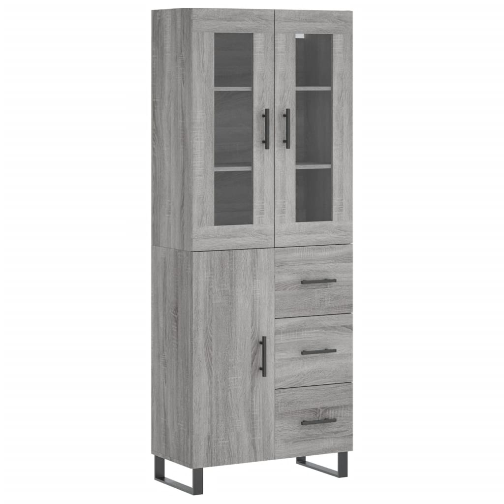 Buffet haut Sonoma gris 69,5x34x180 cm Bois d'ingénierie