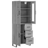 Buffet haut Sonoma gris 69,5x34x180 cm Bois d'ingénierie