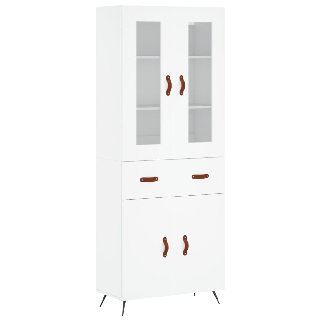 Buffet haut Blanc 69,5x34x180 cm Bois d'ingénierie