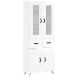 Buffet haut Blanc brillant 69,5x34x180 cm Bois d'ingénierie