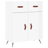 Buffet haut Blanc brillant 69,5x34x180 cm Bois d'ingénierie