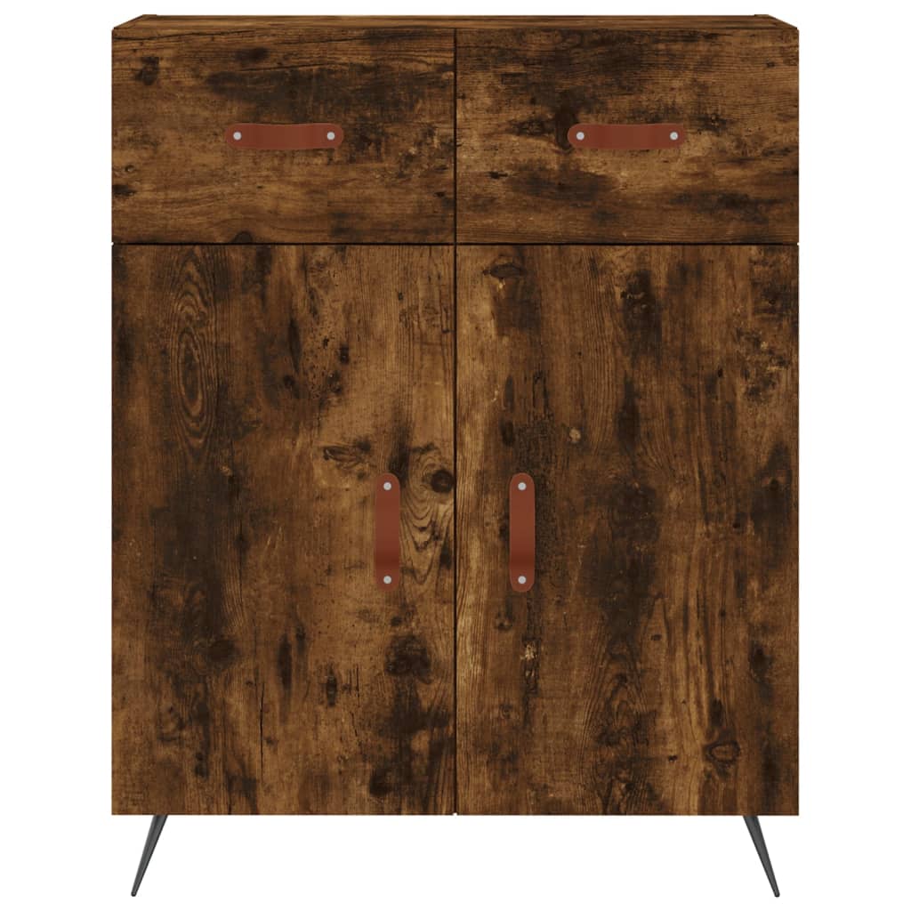 Buffet haut Chêne fumé 69,5x34x180 cm Bois d'ingénierie