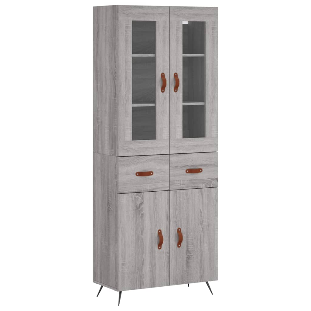 Buffet haut Sonoma gris 69,5x34x180 cm Bois d'ingénierie