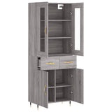 Buffet haut Sonoma gris 69,5x34x180 cm Bois d'ingénierie