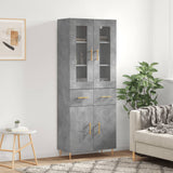 High sideboard Concrete gray 69.5x34x180 cm Engineered wood