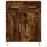 Buffet haut Chêne fumé 69,5x34x180 cm Bois d'ingénierie