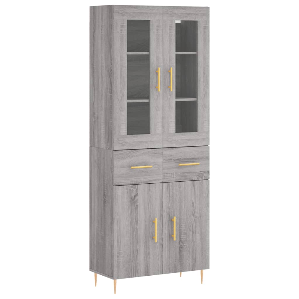 Buffet haut Sonoma gris 69,5x34x180 cm Bois d'ingénierie