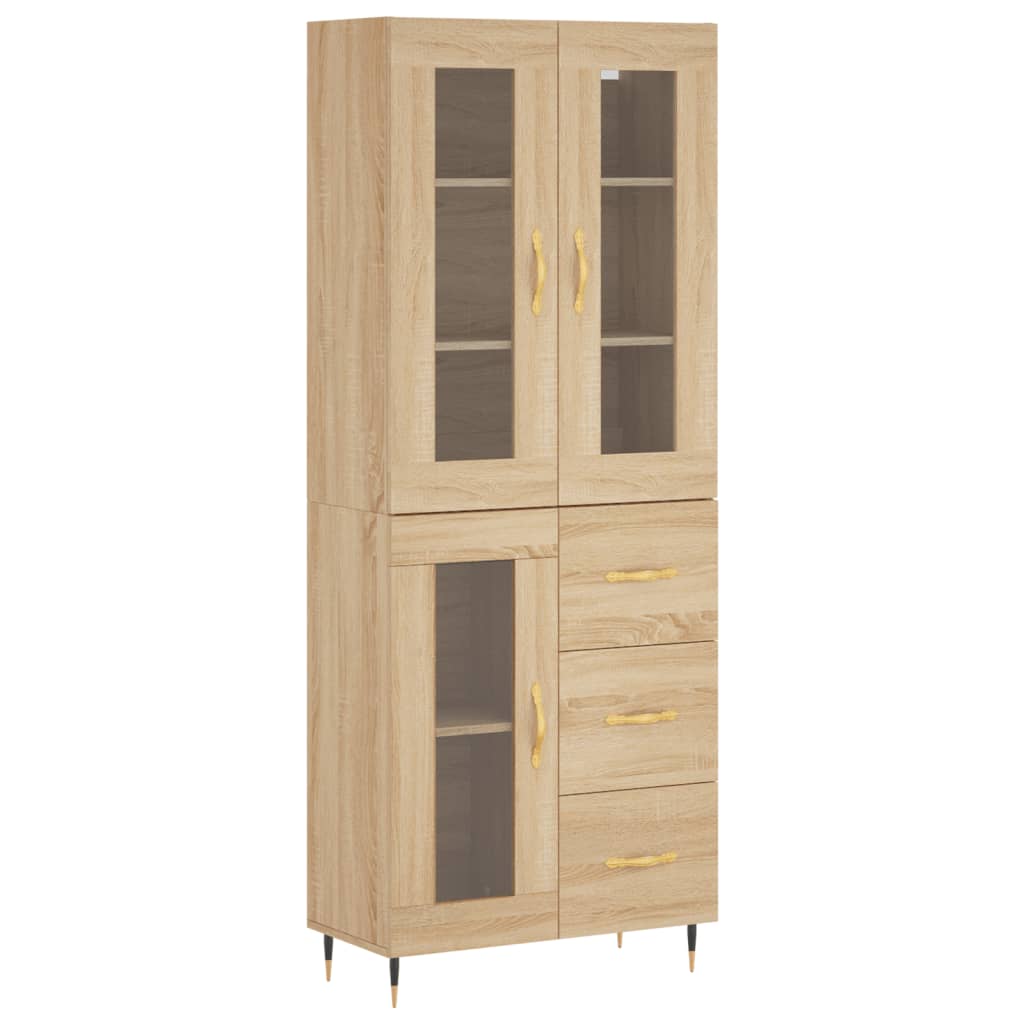 Buffet haut Chêne sonoma 69,5x34x180 cm Bois d'ingénierie