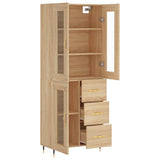 Buffet haut Chêne sonoma 69,5x34x180 cm Bois d'ingénierie