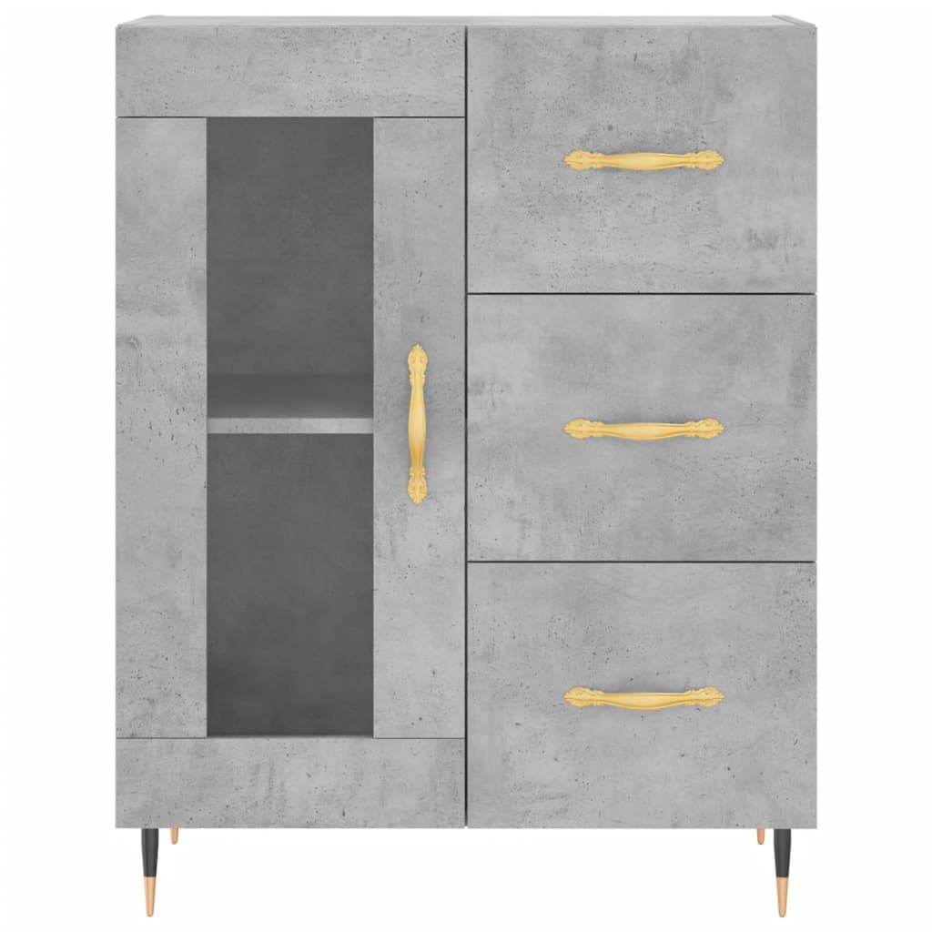 High sideboard Concrete gray 69.5x34x180 cm Engineered wood