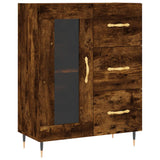 Buffet haut Chêne fumé 69,5x34x180 cm Bois d'ingénierie