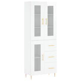 Buffet haut Blanc brillant 69,5x34x180 cm Bois d'ingénierie