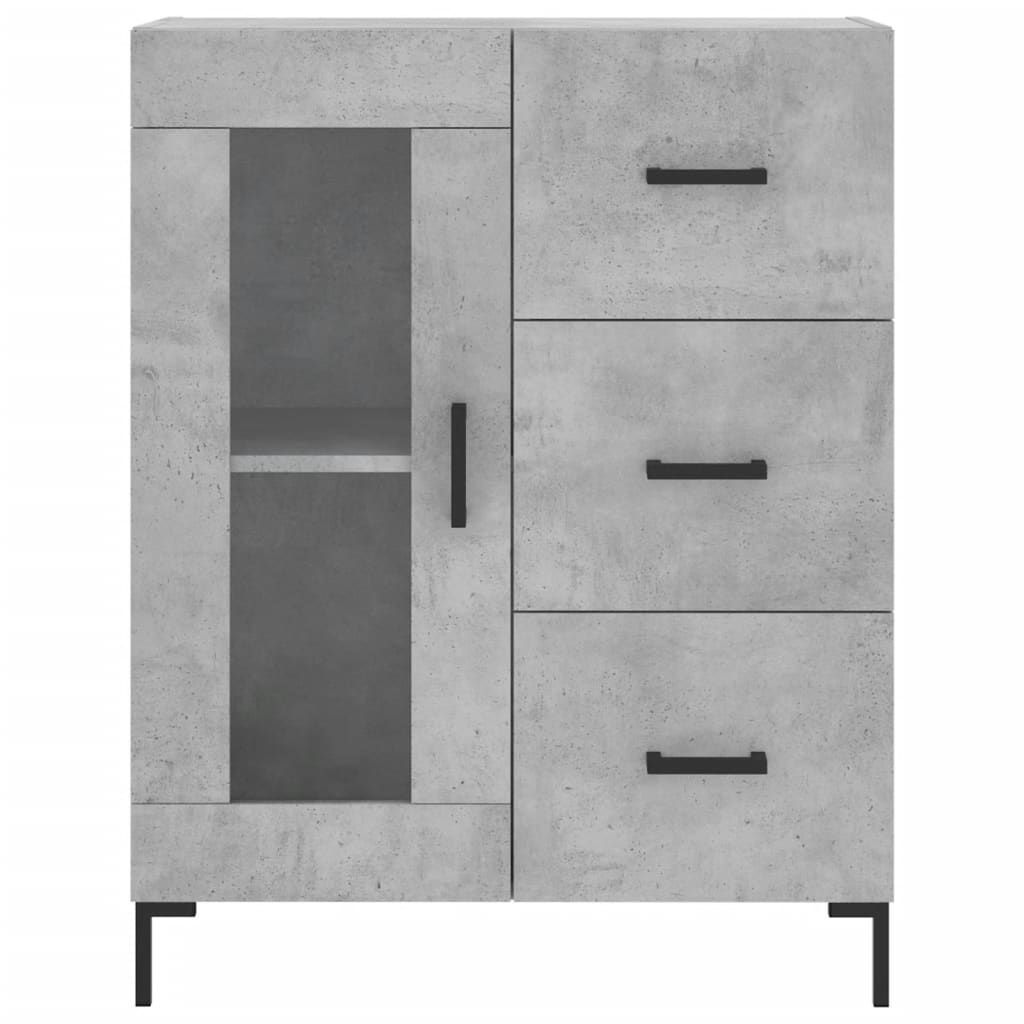 High sideboard Concrete gray 69.5x34x180 cm Engineered wood