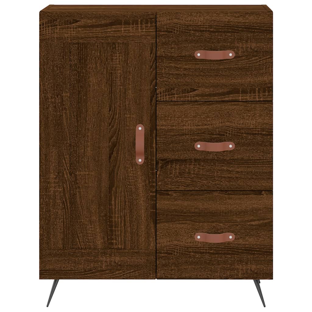 Buffet haut Chêne marron 69,5x34x180 cm Bois d'ingénierie