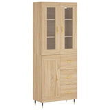 Buffet haut Chêne sonoma 69,5x34x180 cm Bois d'ingénierie