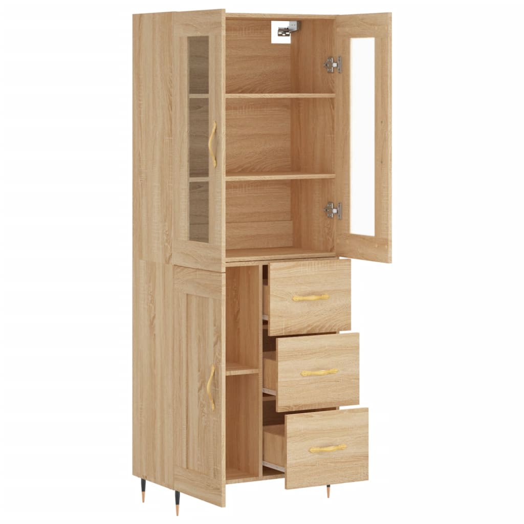 Buffet haut Chêne sonoma 69,5x34x180 cm Bois d'ingénierie