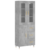 High sideboard Concrete gray 69.5x34x180 cm Engineered wood