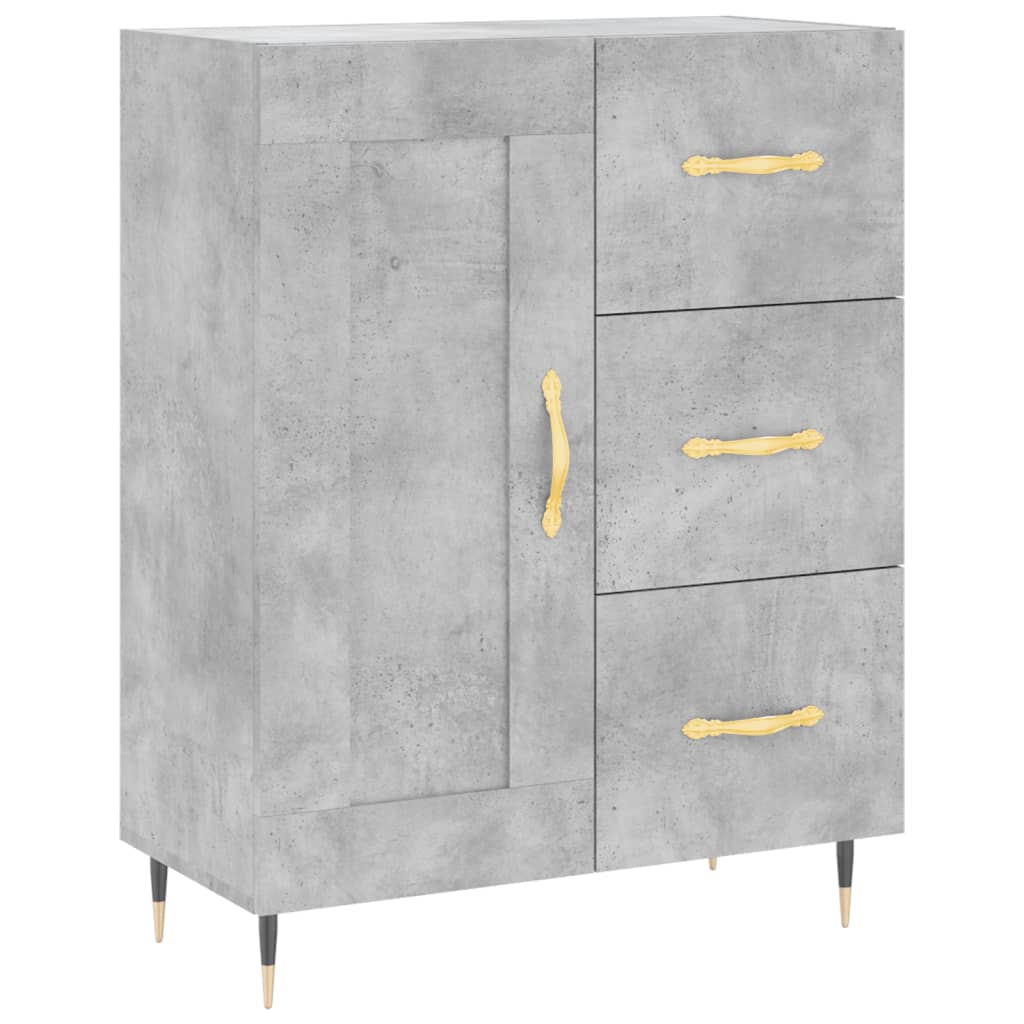 High sideboard Concrete gray 69.5x34x180 cm Engineered wood