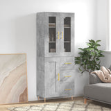 High sideboard Concrete gray 69.5x34x180 cm Engineered wood