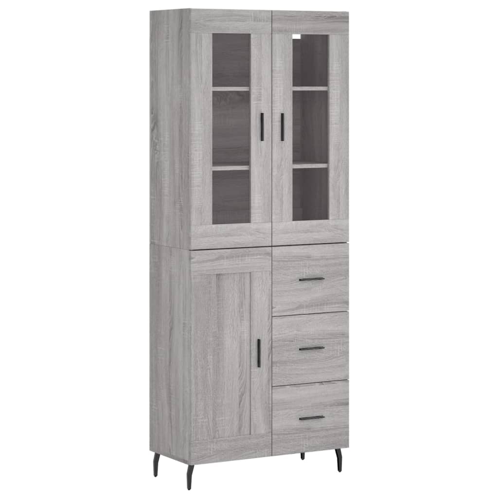 Sonoma high sideboard gray 69.5x34x180 cm Engineered wood