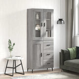 Sonoma high sideboard gray 69.5x34x180 cm Engineered wood