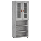 Buffet haut Sonoma gris 69,5x34x180 cm Bois d'ingénierie