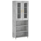 High sideboard Concrete gray 69.5x34x180 cm Engineered wood