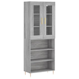 Buffet haut Sonoma gris 69,5x34x180 cm Bois d'ingénierie